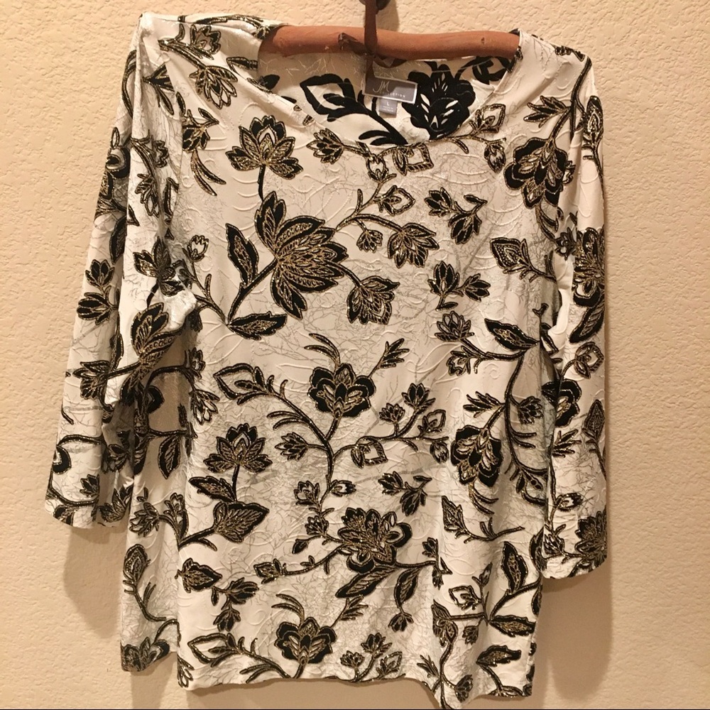 JM Collection Sparkling Top Blouse